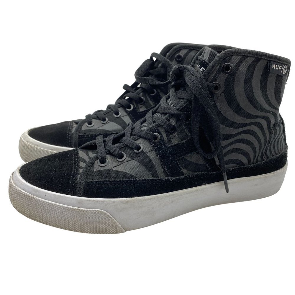 HUF worldwide mens skate high‎ tops size 6 black skateboarding